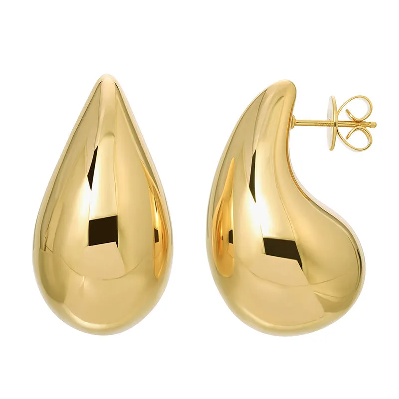 14K GOLD SCULPTURAL EARRINGS LARGE