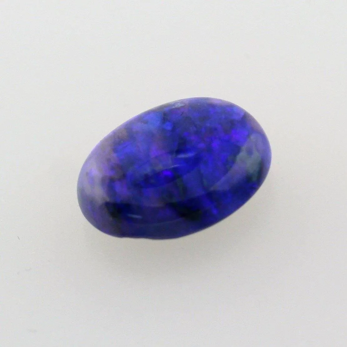 6.03ct Australian Bright Black Opal Oval Cabochon Semi Crystal