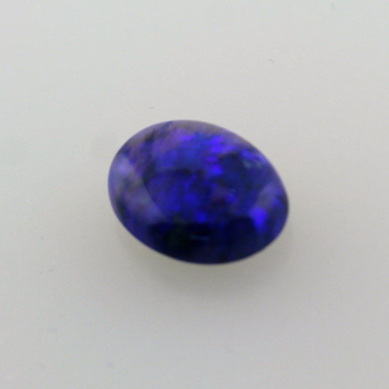 6.03ct Australian Bright Black Opal Oval Cabochon Semi Crystal