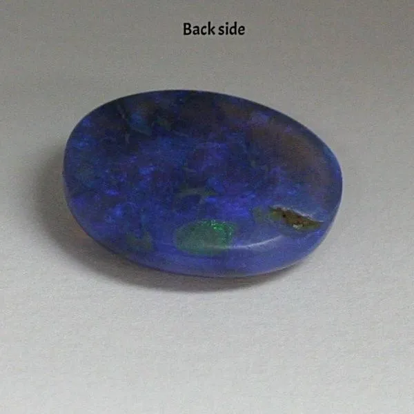 6.03ct Australian Bright Black Opal Oval Cabochon Semi Crystal