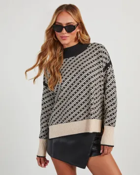 Cozy & Stylish Alma Cross Jacquard Mock Neck Sweater - Perfect Fall/Winter Wardrobe Addition