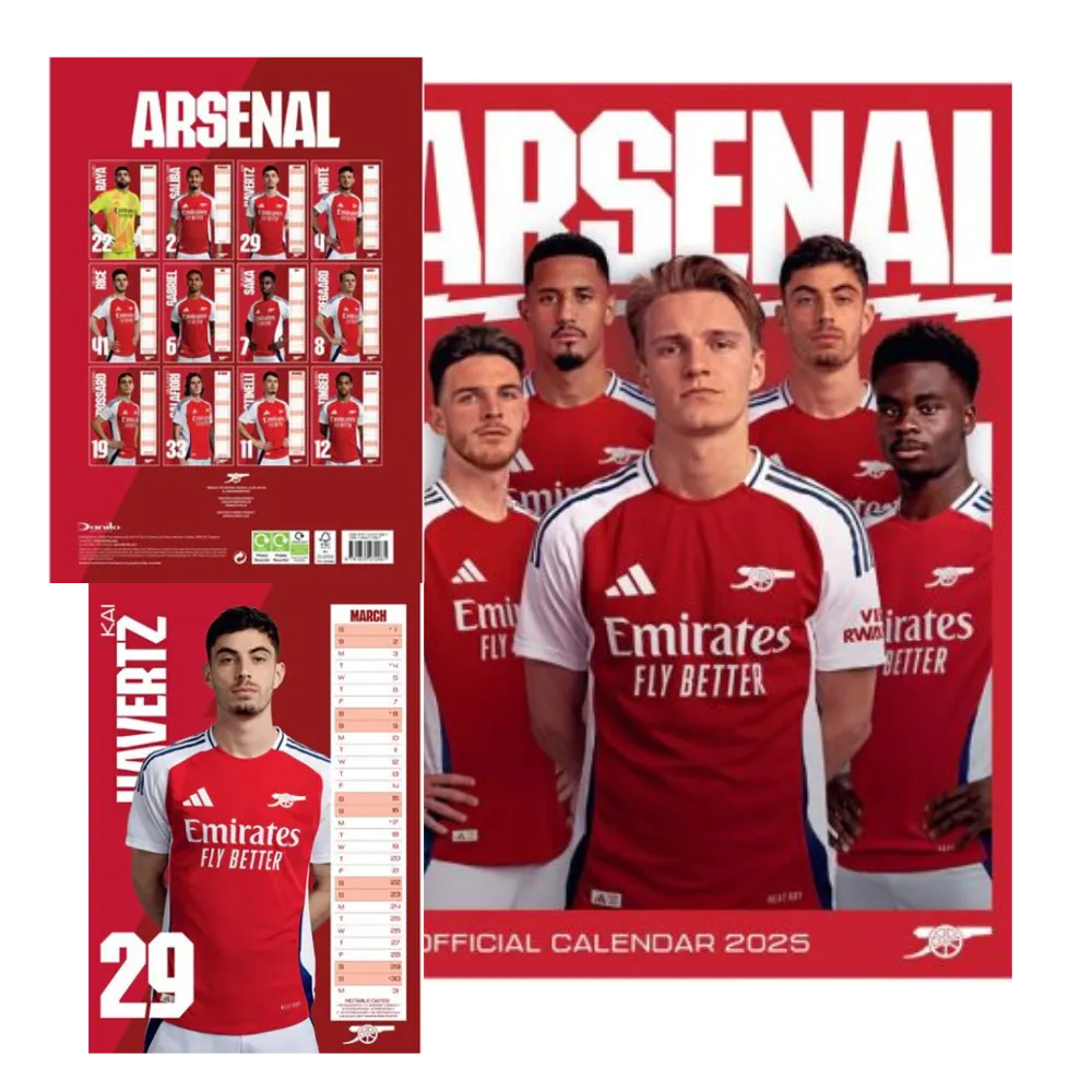 Arsenal Official 2025 A3 Calendar