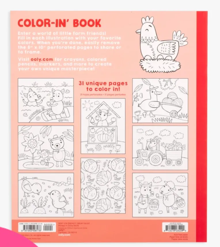 Color-In Book: Little Farm Friends