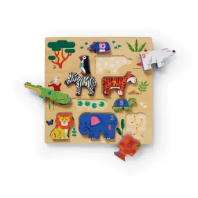 Crocodile Creek 10 Piece Wood Puzzle - 1 2 3 Zoo