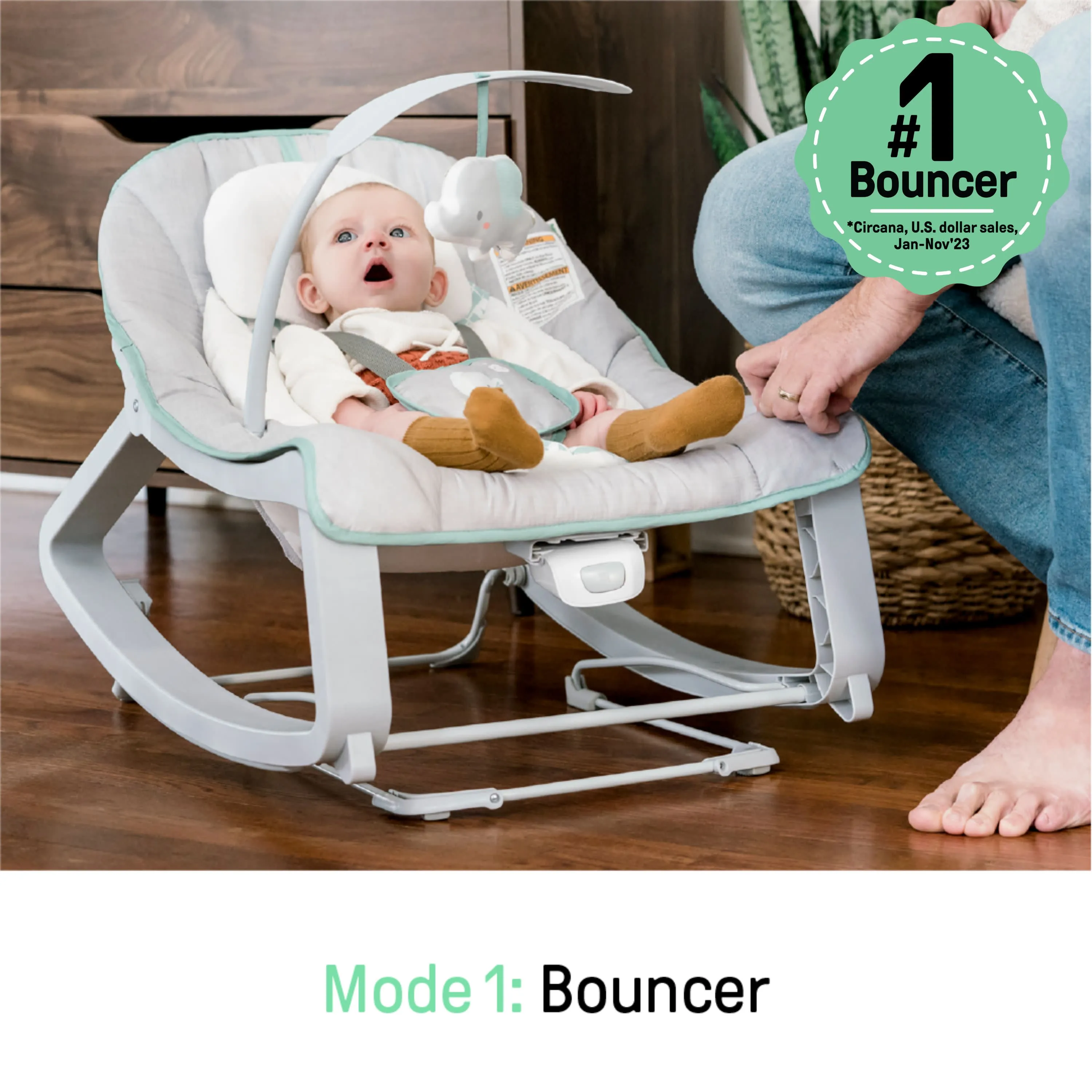 Ingenuity Keep Cozy 3-in-1 Grow with Me Baby Bouncer, Rocker & Toddler Seat, Weaver