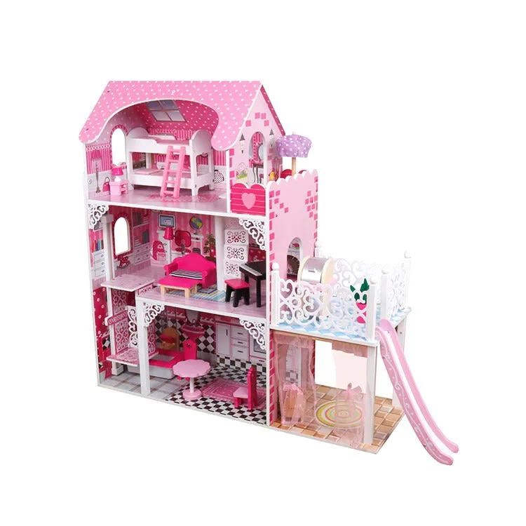 Pink Dollhouse With Slide