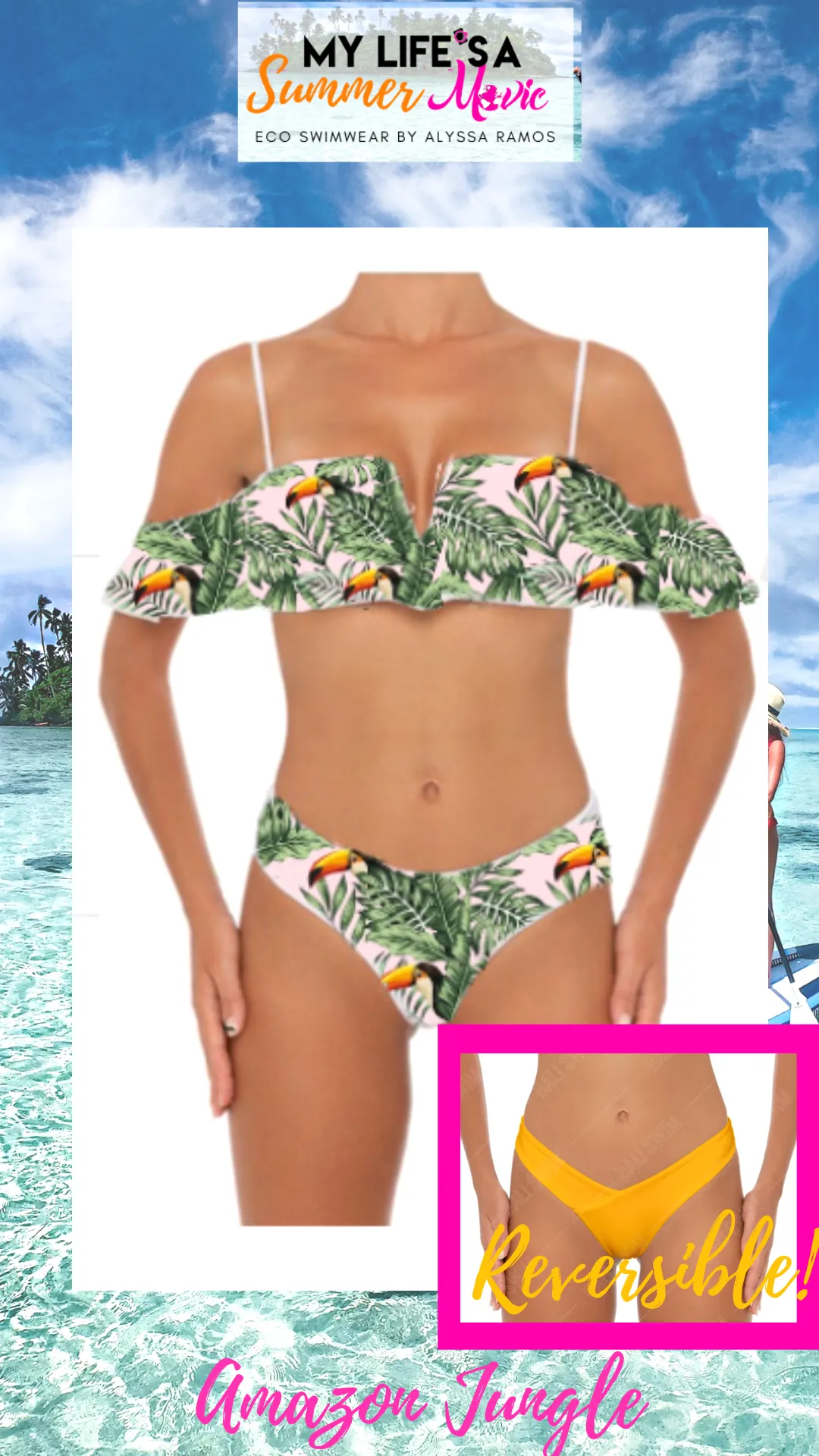 "Amazon Jungle" TOP Sustainable Swimsuit