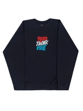 Read Think Vote Embroidered Unisex Sweatshirt (Print Shop)