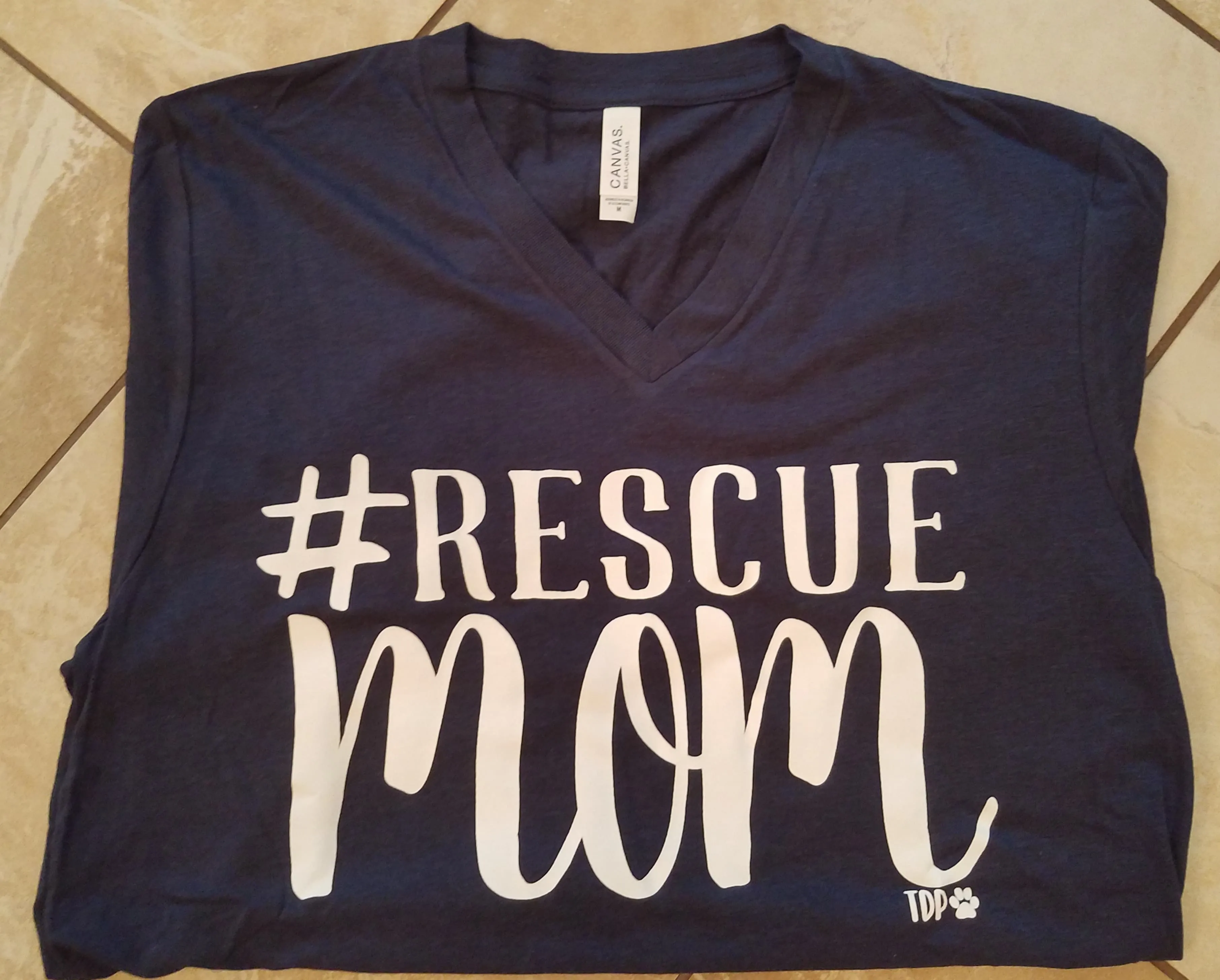 #RescueMom Unisex V-Neck Top (The Dapper Paw) - Unisex Shirt