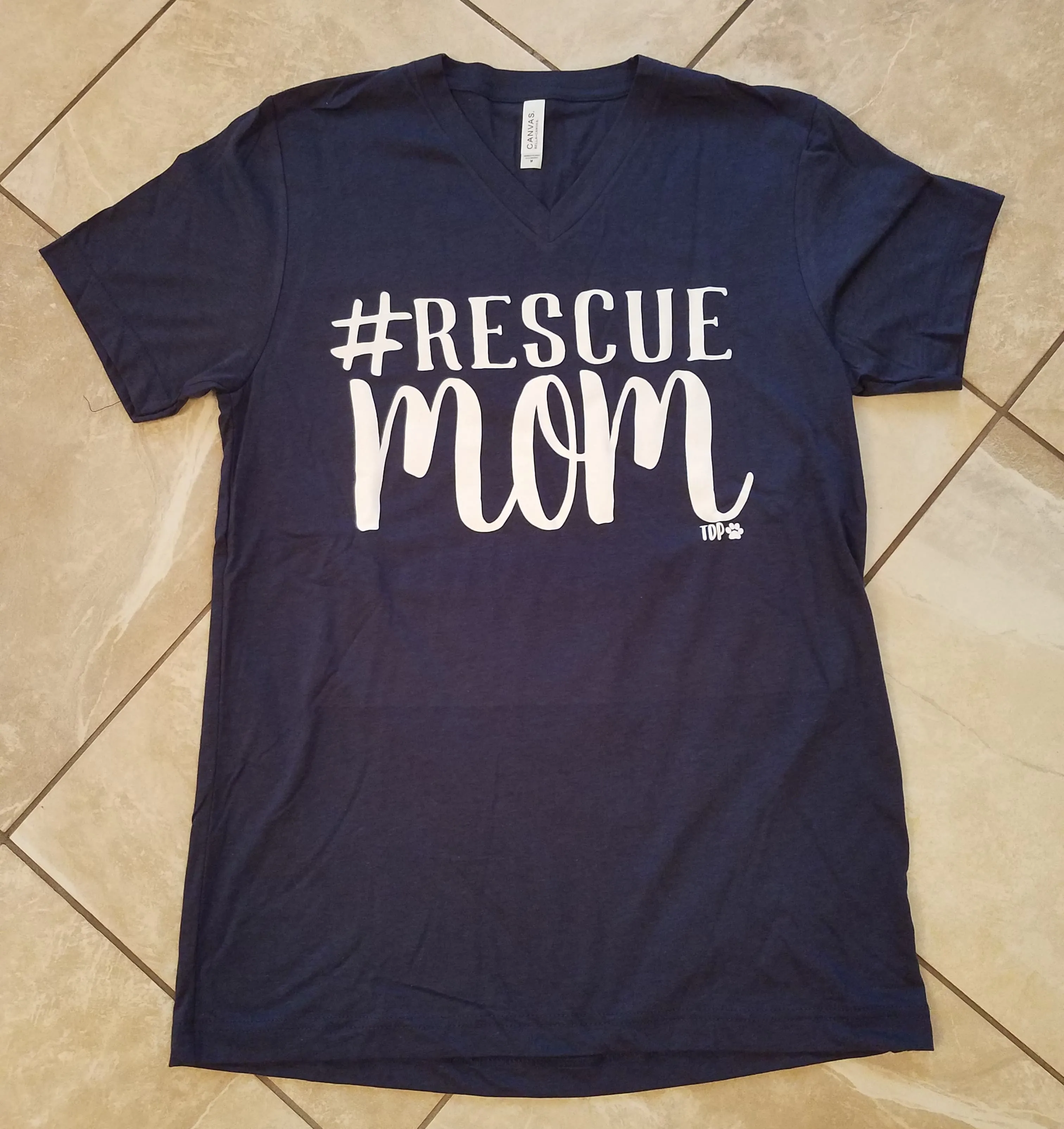 #RescueMom Unisex V-Neck Top (The Dapper Paw) - Unisex Shirt