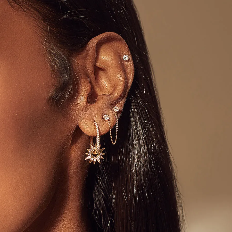 Sunlit Hoop Gold Earrings